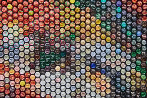 Preview: Texture, background made of small stumps painted in different colors, looks like mosaic