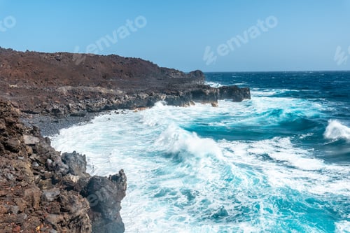 Preview: Volcanic coast in the village of Tamaduste on the island of El Hierro, Canary Islands, Spain