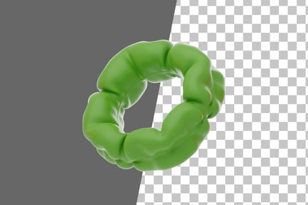 Preview: Green Soft Body Bending Ring Shape 3D Icon