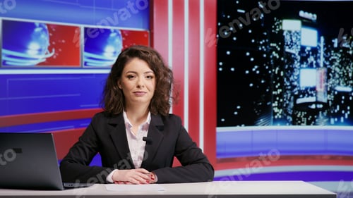 Preview: Reporter presenting news on night show