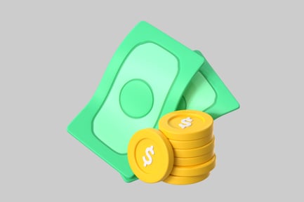 Preview: Stylized Cash Stack with Coins