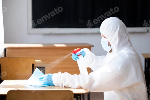 Preview: Cleaning and disinfection school class to prevent COVID-19.M