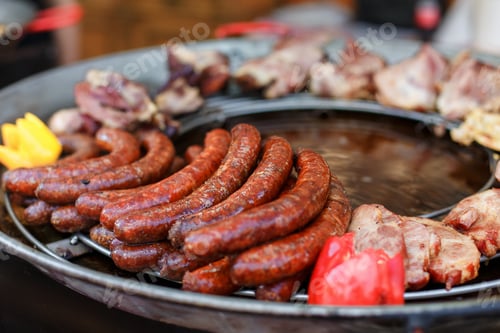 Preview: Traditional Hungarian food festival on street market. Fair in Budapest. Street food.