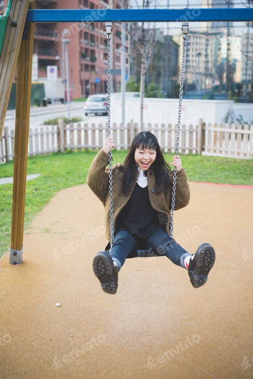 Preview: young beautiful asian hipster woman