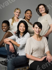 Preview: Group of Women Smiling in a Studio Portrait