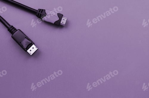 Preview: Audio video HDMI computer cable plug and 20-pin male DisplayPort