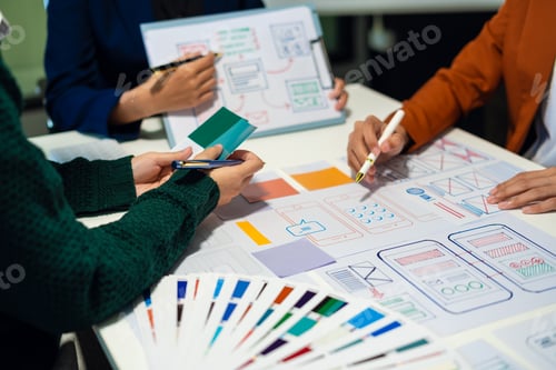 Preview: ui designer brainstorming about mobile app interface wireframe design