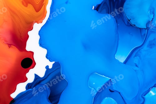 Preview: Abstract flow of liquid paints in mix