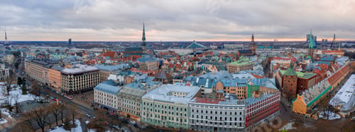 Preview: Panoramic shot of wonderful Riga, Latvia during a daytime