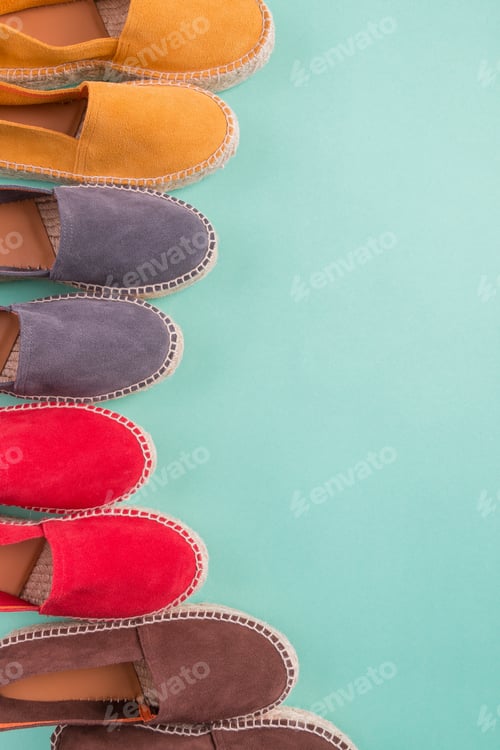 Preview: Four pair of espadrilles on multicolor