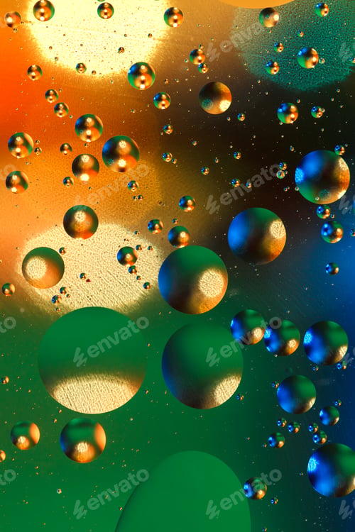 Preview: Colorful artificial background with bubbles.
