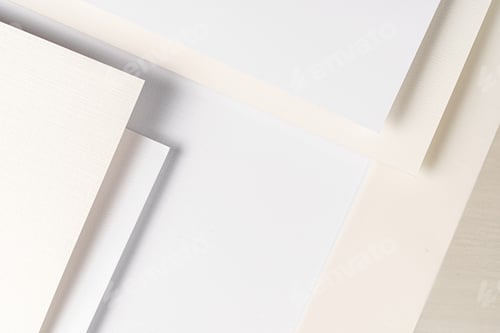 Preview: Pile of white carton paper sheets with copy space