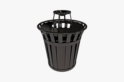 Preview: Cylindrical trash can with grid-patterned lid