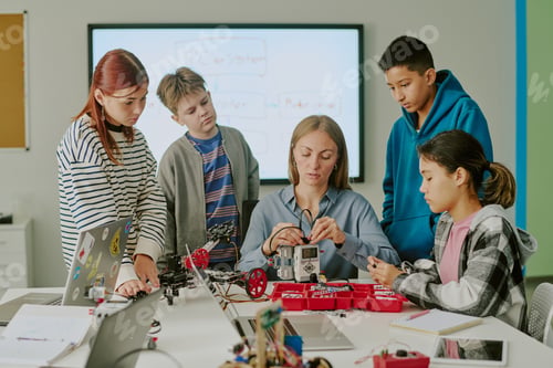 Preview: Teacher Showing Process of Connecting Wires