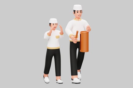 Preview: Muslim celebration cartoon characters