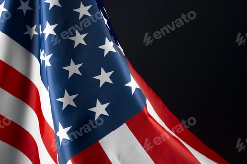 Preview: Beautifully waving star and striped American flag
