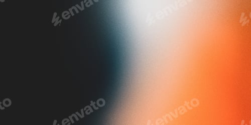 Preview: Color gradient grainy background, red orange white illuminated spots on black, noise texture effect