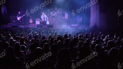 Preview: Group of happy people enjoying a rock concert