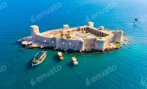 Preview: Maidens Castle Kiz Kalesi Drone Photo, Erdemli Mersin, Turkey
