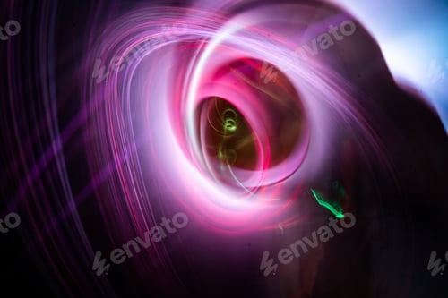 Preview: Artistic circle light wave of energy with elegant glowing lines. Abstract technology background.