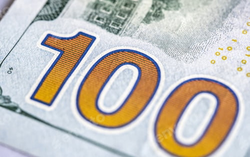 Preview: Macro view of one hundred dollars bill