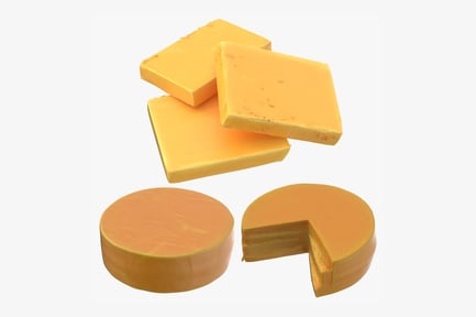 Vista previa: Rebanadas y ruedas de queso cheddar