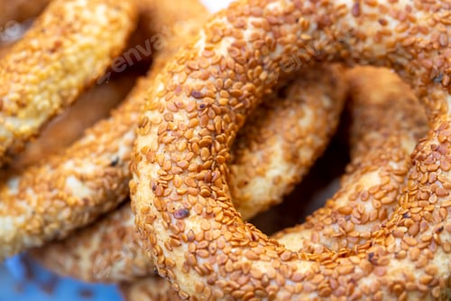 Preview: Turkish Bagel with sesame seeds. Turkish name; Kandil simidi