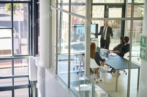 Preview: Shot of a corporate businessperson giving a presentation in the boardroom