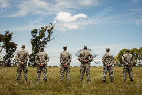 Preview: Group of military soldiers standing in line