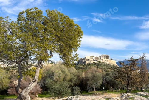 Preview: Athens, Greece. Parthenon, Acropolis hill view from Areopagus hill