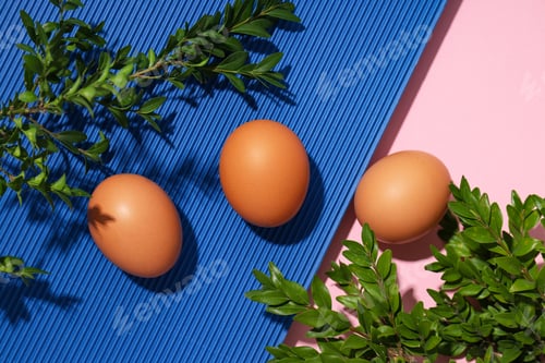 Preview: Ingredient for cooking dishes- eggs, top view