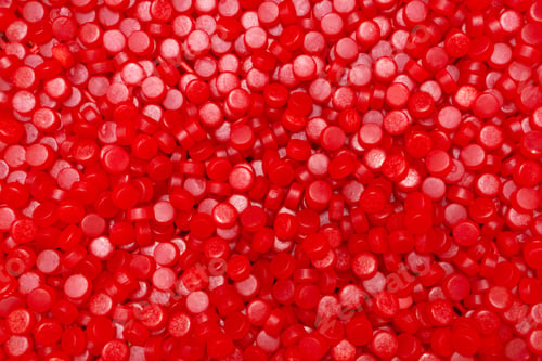 Preview: Glossy red gummy drop candies