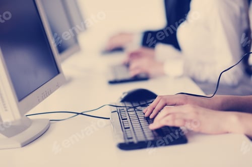 Preview: business people group working in customer and helpdesk office