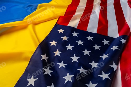 Preview: Flags of Ukraine and Usa folded together
