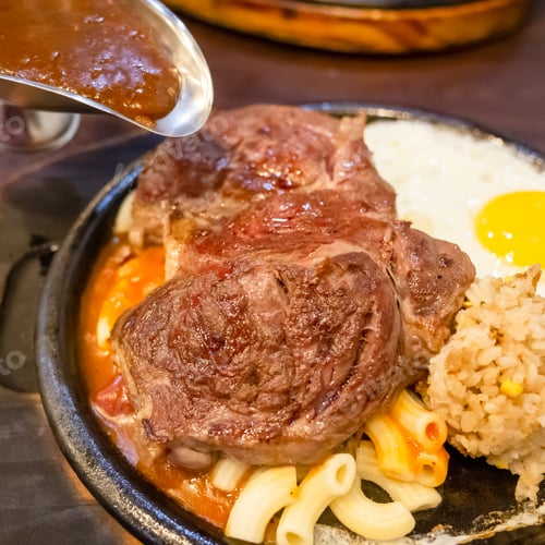 Preview: Sirloin Steak On Plate In A Restaurant