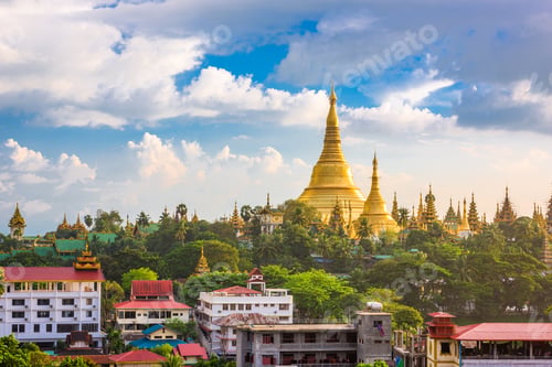 Preview: Yangon, Myanmar skyline with Shwedagon Pagoda