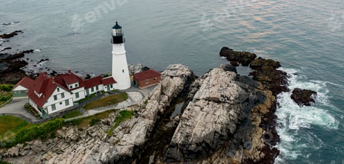 Preview: Portland Head Lighthouse Drone Photo