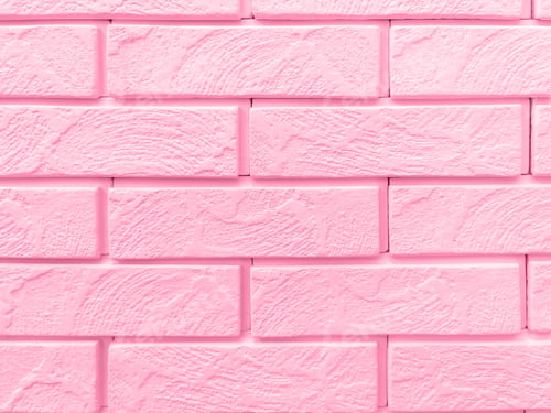 Preview: Abstract background of decorative brick wall. Toned pink color. Close-up.