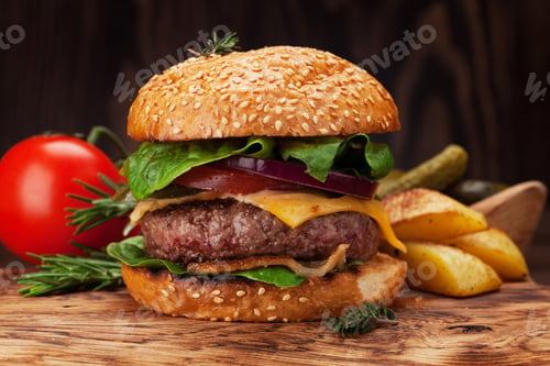Preview: Tasty grilled home made burger