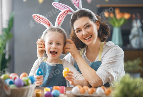 Preview: family preparing for Easter