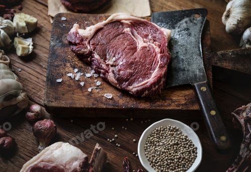 Preview: Steak on a butcher's block photography recipe idea