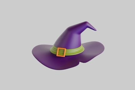Preview: Purple witch hat with buckle