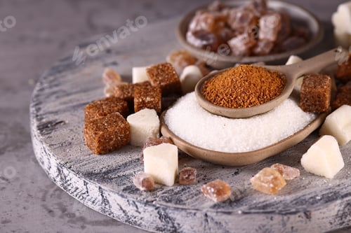 Preview: natural organic sugar sand and refined sugar