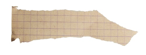 Preview: a piece of old squared paper on a white background