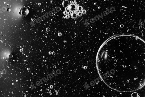Preview: Close up macro Aloe vera gel cosmetic texture blue background with bubbles