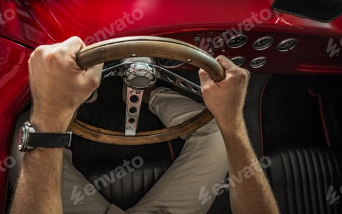 Preview: Classic Car Owner Inside a Retro Muscle Car