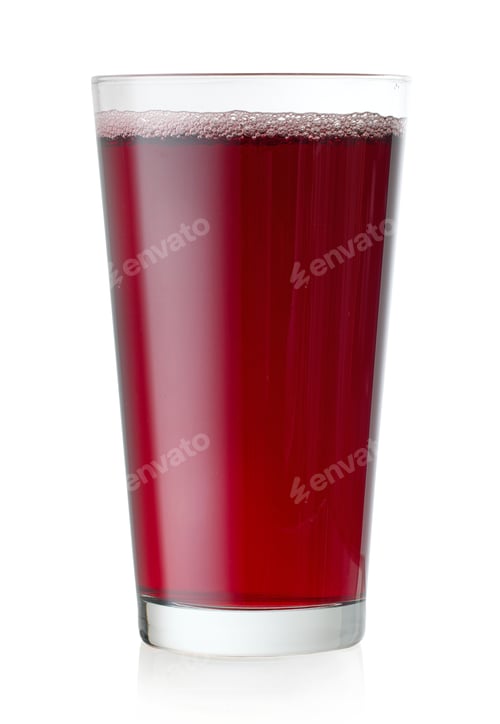 Preview: Glass of Dark Red Juice on White Background