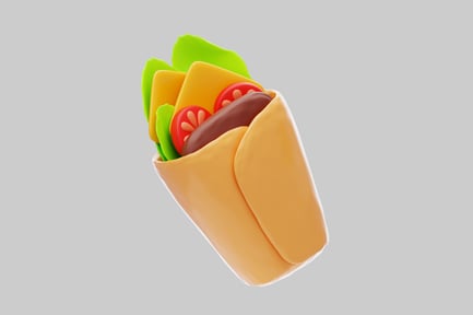 Preview: Cartoon wrap with meat and veggies