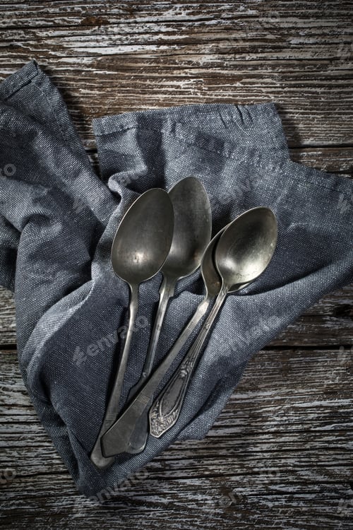 Preview: A few old silver spoons.