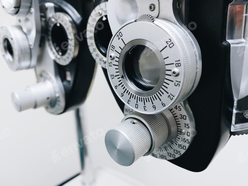 Preview: Phoropter, medical device used by ophthalmologist and optometrists for prescribing eye glasses